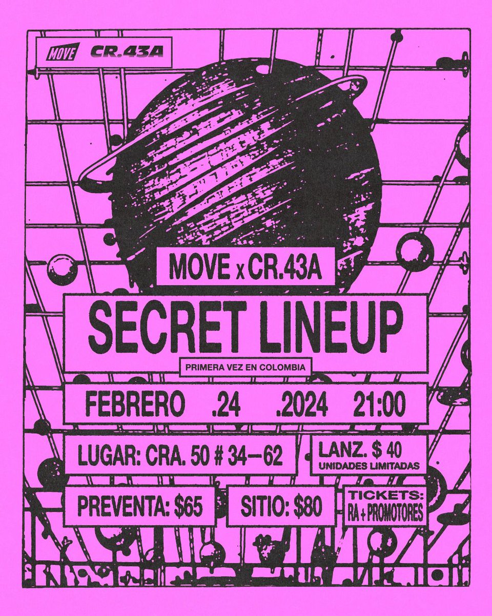 Se viene otro debut en Colombia de la mano de <a href="/cr/">Conservative Review</a>.43a

Sábado, 24 de Febrero

Preventa: $65k x Promotores y RA

Secret lineup

🎟️ Tickets aqui:
ra.co/events/1836292