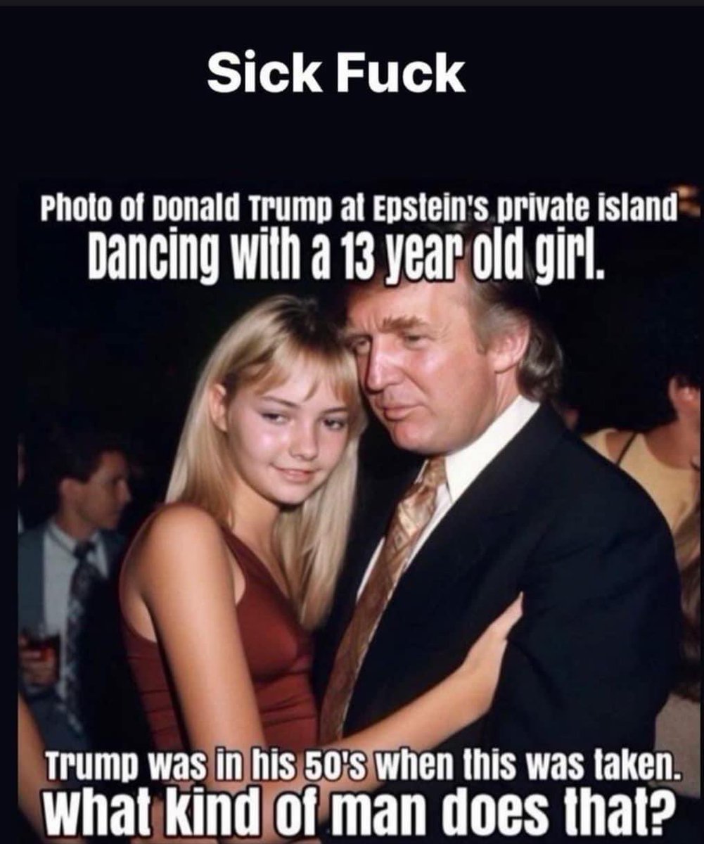 1NurseRoux's tweet photo. @realTrentLeisy @EricTrump His daddy, the convicted Sexual Predator was accused of raping a 14 year old child… SICK!! https://t.co/psDwzRz6v2