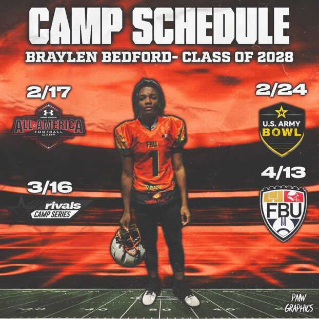 ReggieBuchanan's tweet image. DB/WR 5’10 160 @braylen_bed will be attending @pmwgraphics 
@TheUCReport @FBUcamp @Rivals @RivalsCamp @UnderArmour @USArmyBowl @joeray36 @MacCorleone74 @LawrencHopkins @shayhodge3 @ErikRichardsUSA @stevequinnFBU @Zach_Berry @ChadSimmons_ @samspiegs @PaulJonesOn3  @BHoward_11…
