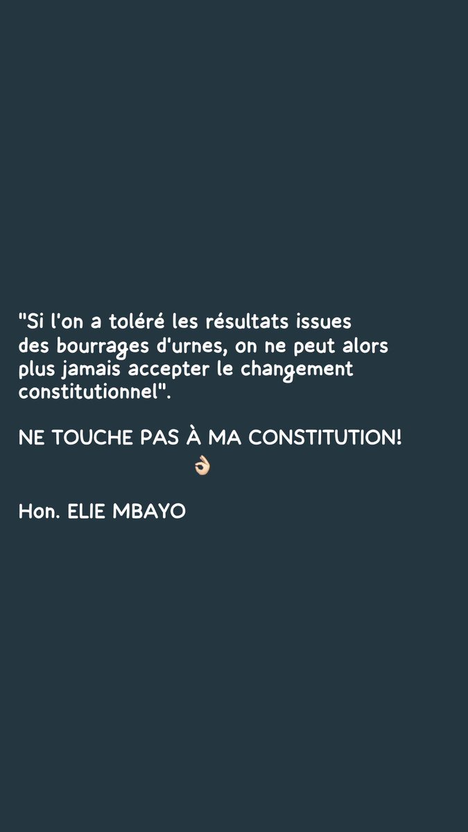 Oui,  Chers compatriotes,  la patrie a tend profité illicitement aux seuls individus alors que nous sommes plus de 100 millions dans notre
 RDC.  Sauvons les familles et devons tous profiter légalement ! Ne touche  pas à ma constitution 🇨🇩🇨🇩🇨🇩