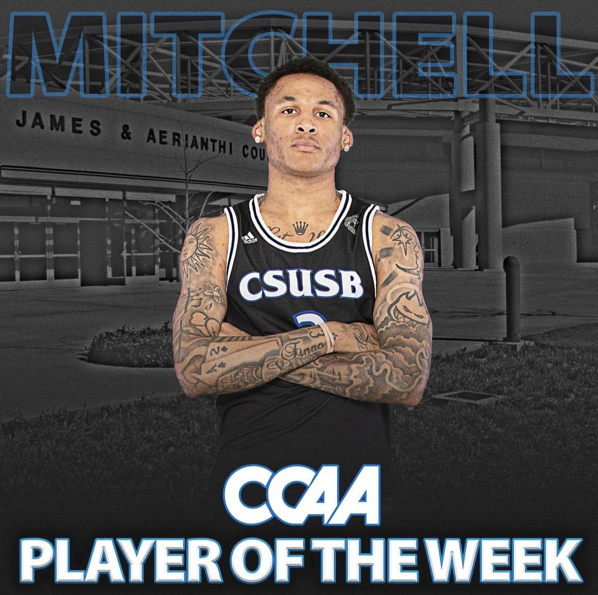 Congrats to our very own Chris Mitchell on earning this weeks CCAA Player of the Week! Averaged 20.5 pts, 9.5 rebs in helping lead the Yotes to wins over Monterey Bay and Stanislaus St. Recording 31 pts, 13 rebs vs Stanislaus St. #GOYotes🐺 | #1inArow