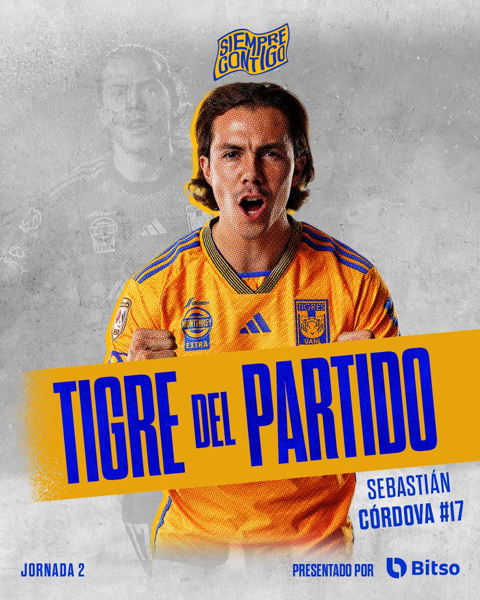 👤🐯 Gol de tres puntos y segundo tanto en el inicio del torneo, nuestro #TigreDelPartido @Bitso de la jornada 2 es @Cordovar97. ¡A seguir on fire, Sebas! 🔥