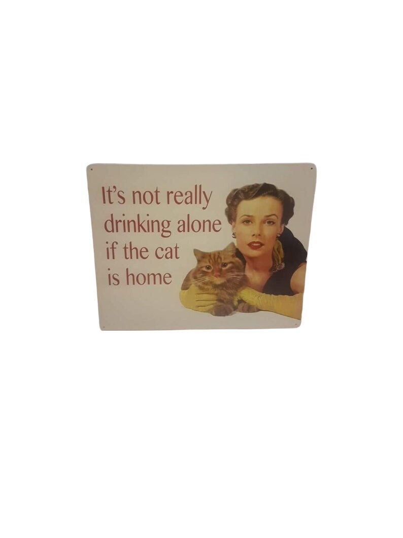 arlissbryant's tweet image. Really cute tin cat sign tuppu.net/1cb1dfe #kitchenconnection #Etsy #CatSign