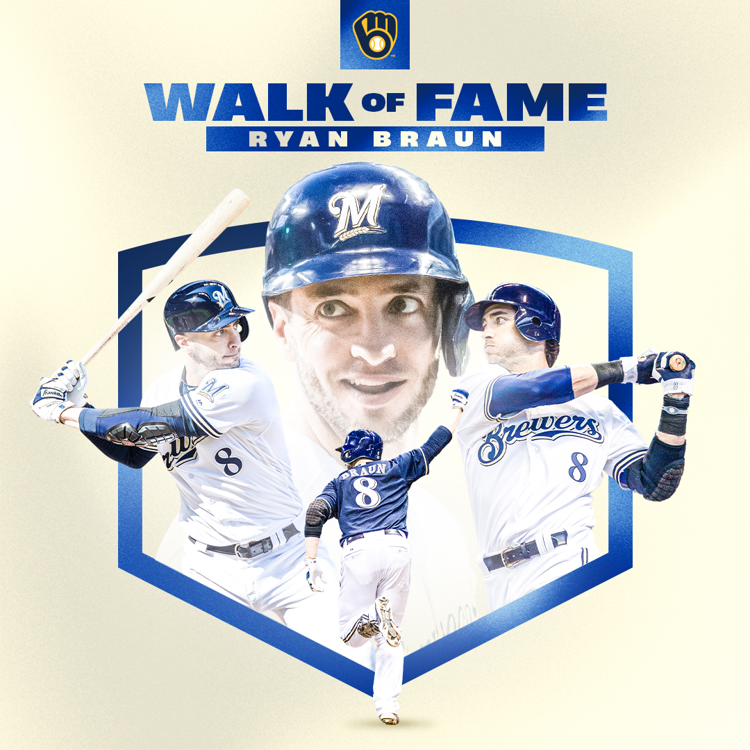 ¡Felicidades, Ryan Braun, por ser elegido para el Paseo de la Fama de los Cerveceros!