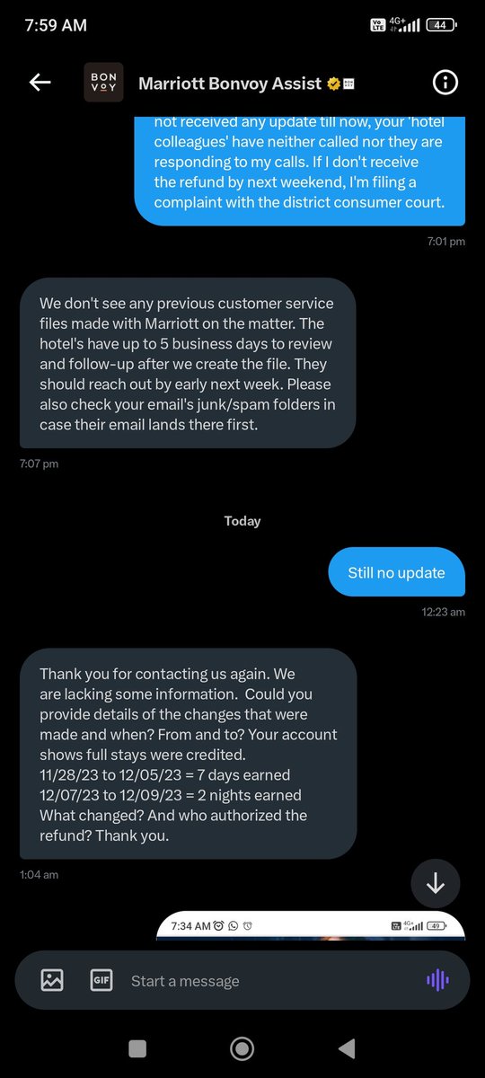 amitkrrai8's tweet photo. @MarriottBonvoy @consaff @MarriottBonvoy @MBonvoyAssist its been 10 days since I raised this here &amp; there's still no update. It took you 10 days to come back with basic questions about my stay &amp; that you're only liaisons. What has your hotel been doing for 45 days if they still can't provide an update https://t.co/AqlWZZPb87