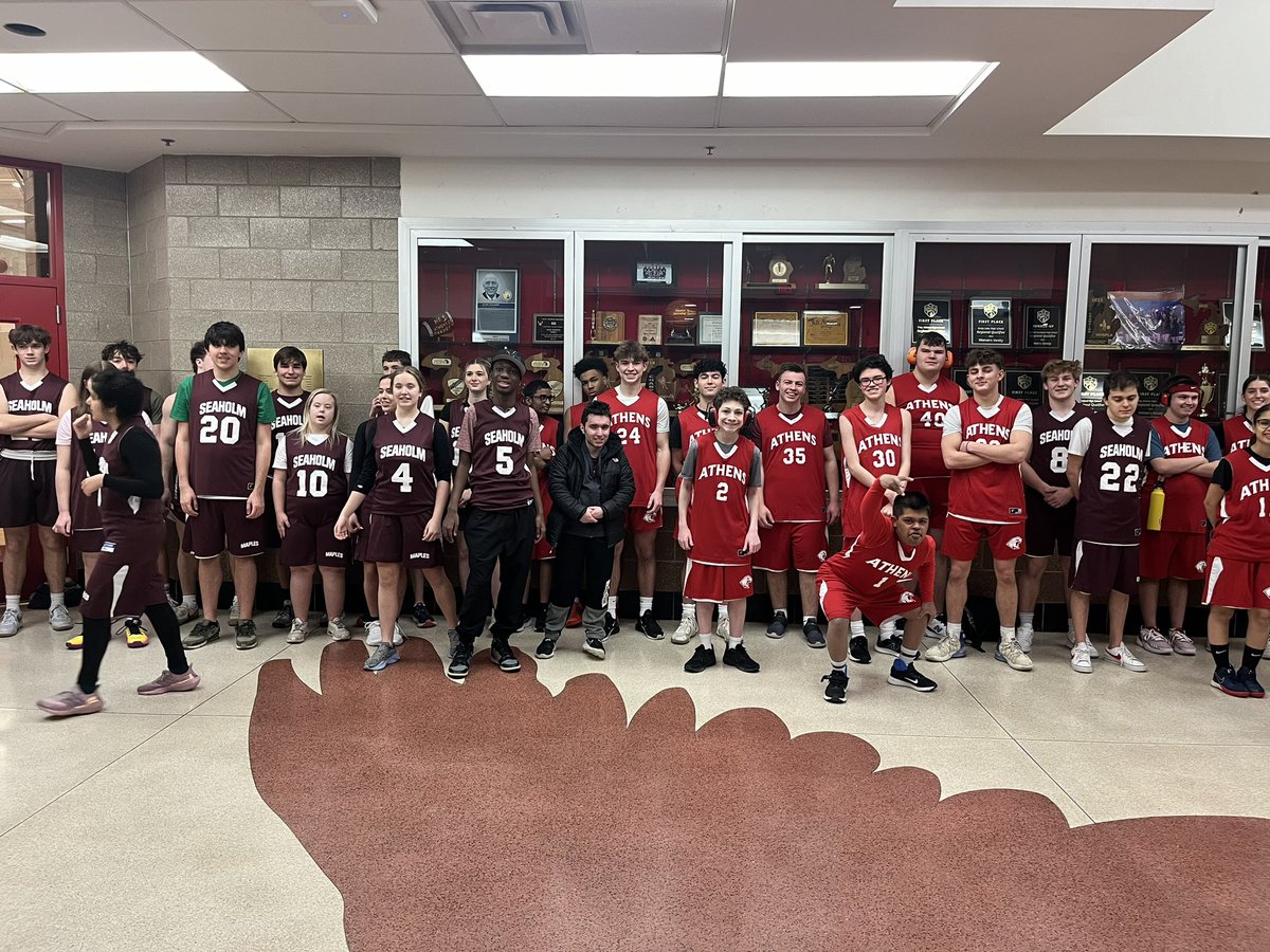 Great game tonight against Seaholm! Final score was 32 to 22, Athens! We’re back on Friday in Lake Orion! #gohawks <a href="/SpOlympicsMI/">Special Olympics MI</a> <a href="/troy_athens/">Troy Athens High School</a> <a href="/athens_boosters/">Athens Boosters</a>