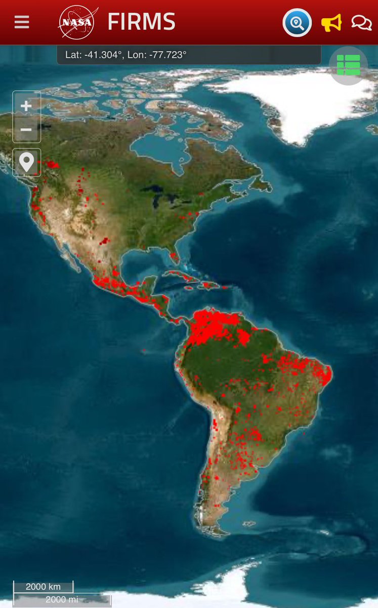 ProfeLRodriguez's tweet image. A propósito de incendios forestales, un informe y un mapa en la página FIRMS, de la Nasa, muestra cómo se está incendiando América Latina. Colombia es uno de los países más afectados. El impacto será muy fuerte y hay que ponerle más atención, no solo del Gobierno, sino de todos.