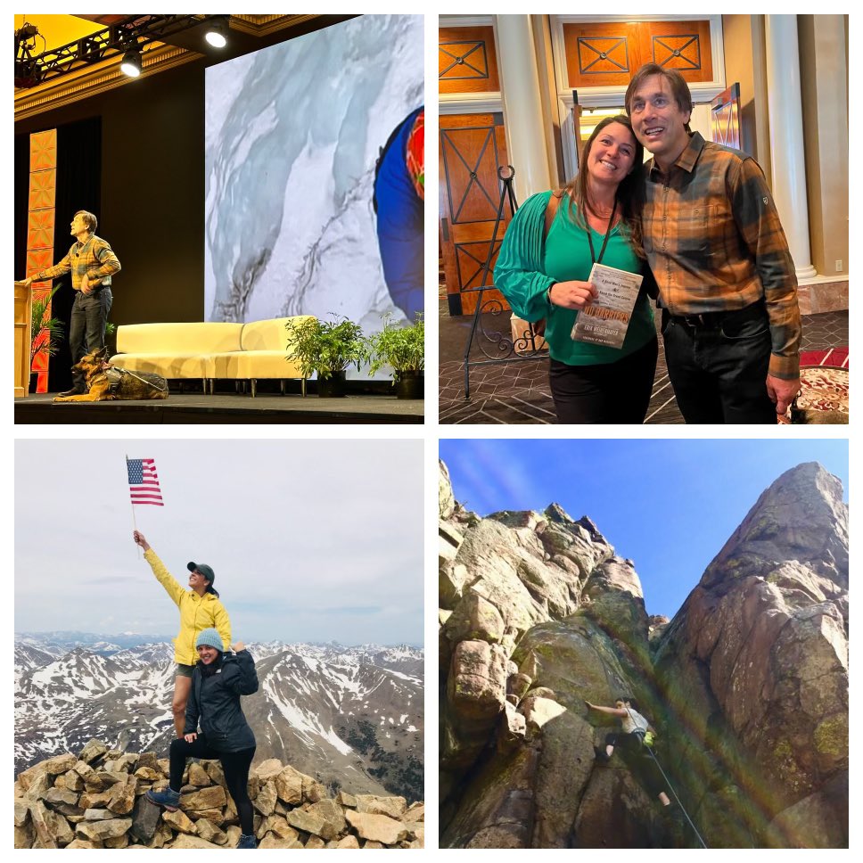 Today my mind was blown by keynote <a href="/ErikWeihenmayer/">Erik Weihenmayer</a> who summited Mt. Everest and kayaked the Grand Canyon blind + much more. I thought about my own climbing and what gets in the way. There are #nobarriers. Never stop climbing. Thank you for the inspiration &amp; beautiful new book.