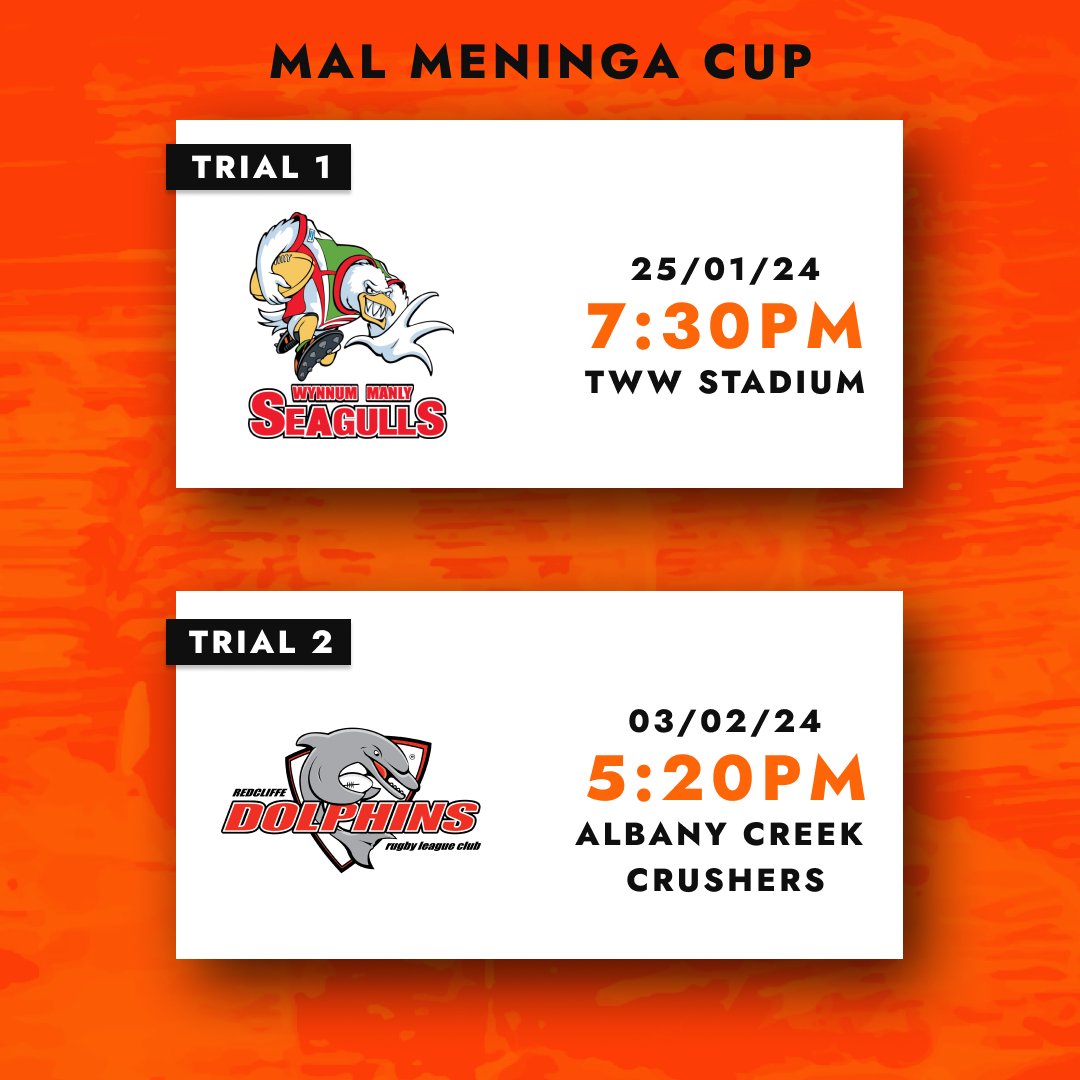 Suzuki Brisbane Tigers (@eaststigers) on Twitter photo Our Mal Meninga Cup Trial information🐯
#upthetigers #hearusroar #tigerland #bringon2024 #QRL #brisbanetigers #rugbyleague Our Mal Meninga Cup Trial information🐯
#upthetigers #hearusroar #tigerland #bringon2024 #QRL #brisbanetigers #rugbyleague