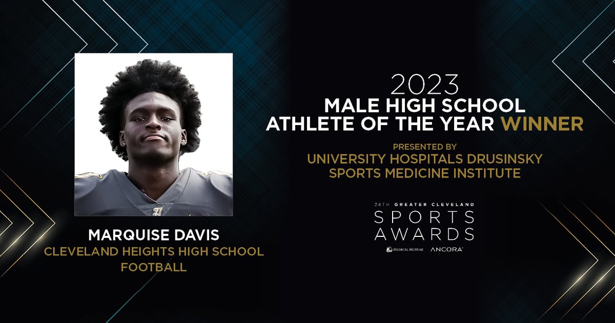 .@rlyquise | 2023 Male High School Athlete of the Year p/b @UHospitals #SportsMed 🏆 Congrats to this @HeightsHighCHUH football player who was The Gatorade Ohio Football Player of the Year and helped lead his team to a 10-1 record by finishing the season with 2,228 rushing yards