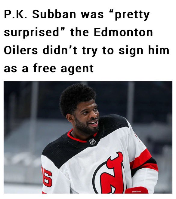 <a href="/PKSubban1/">P.K. Subban</a> <a href="/NHL/">NHL</a> <a href="/espn/">ESPN</a> <a href="/EdmontonOilers/">Edmonton Oilers</a> <a href="/NYIslanders/">New York Islanders</a> Someone’s petty.