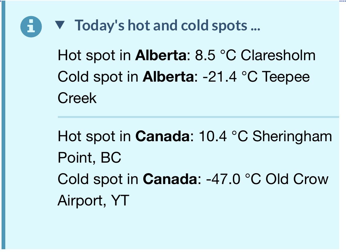 There we go <a href="/ClaresholmTown/">Town of Claresholm</a> was Alberta’s hot spot today