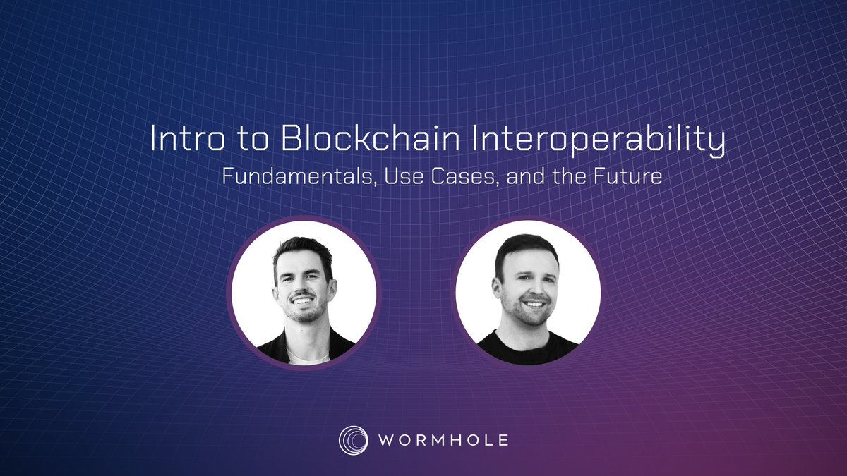 Wormhole (@wormhole) on Twitter photo Two of the leads from <a href="/WormholeFdn/">Wormhole Foundation</a> will be hosting a livestream this Weds at 6:30pm UTC for an Intro to Blockchain Interoperability.
Join <a href="/danreecer_/">Dan Reecer</a> & <a href="/RobinsonBurkey/">Robinson Burkey</a> to learn about use cases enabled by interop protocols like Wormhole.
Save your spot: crowdcast.io/c/intro-to-int… Two of the leads from <a href="/WormholeFdn/">Wormhole Foundation</a> will be hosting a livestream this Weds at 6:30pm UTC for an Intro to Blockchain Interoperability.
Join <a href="/danreecer_/">Dan Reecer</a> & <a href="/RobinsonBurkey/">Robinson Burkey</a> to learn about use cases enabled by interop protocols like Wormhole.
Save your spot: crowdcast.io/c/intro-to-int…