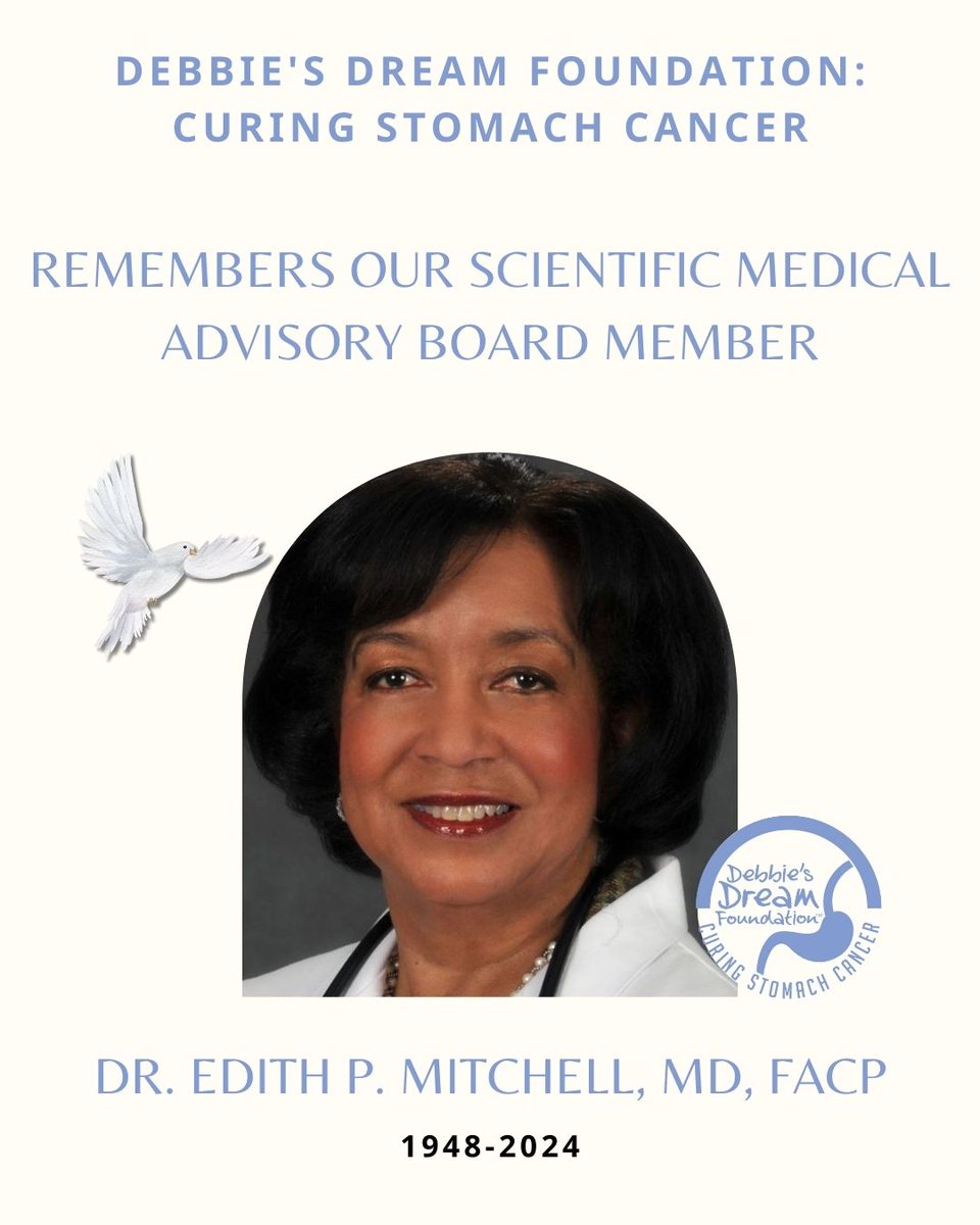🕊️💙Debbie's Dream Foundation: Curing Stomach Cancer mourns the loss of @EdithMitchellMD, a remarkable force in cancer research and a cherished member of our Scientific Medical Advisory Board. 💙🕊️ prlog.org/13003519-dr-ed… #debbiesdreamfoundation #Stomachcancer #gastriccancer