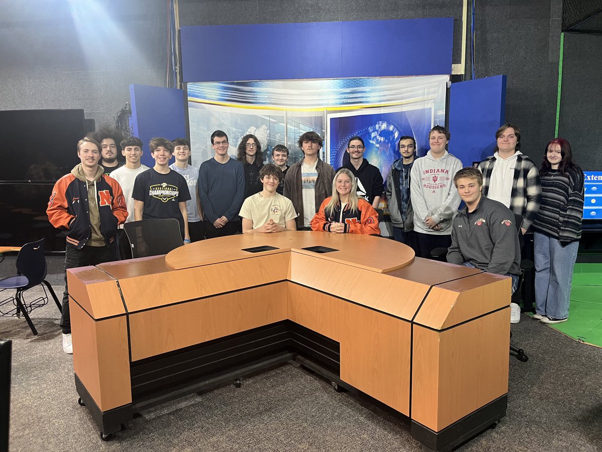 We had a great group of students today on our Radio/TV CTE field trip. ⁦⁦<a href="/westcentralcte/">West Central Indiana CTE</a>⁩ 🧡💙🧡💙 #ChargerFamily #CTE