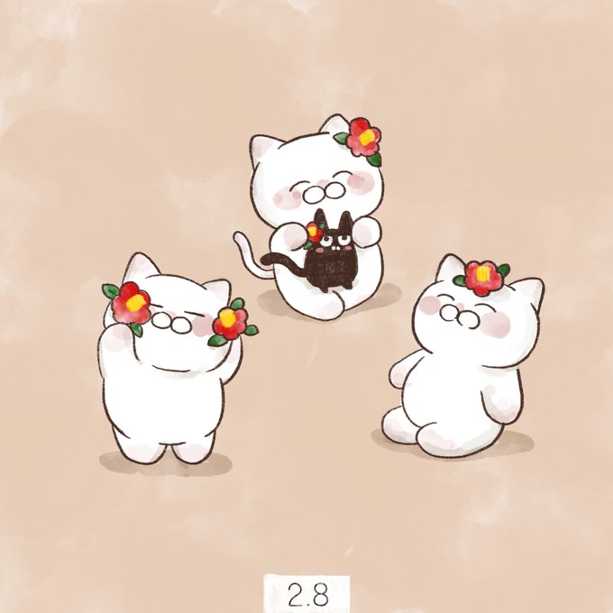 「花 白い猫」のTwitter画像/イラスト(新着)