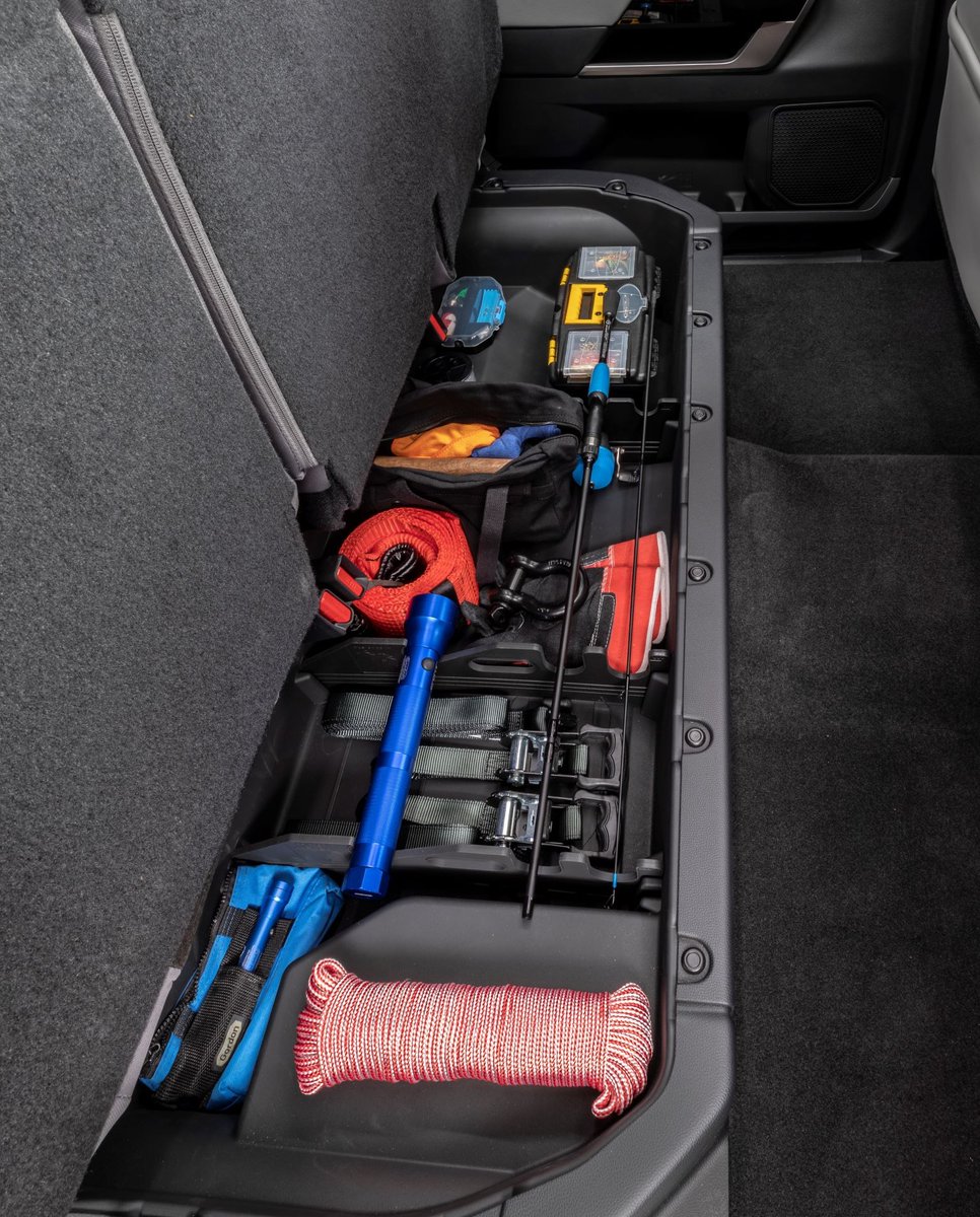 You'll have lots of storage space with the 2024 Tundra. For example, this photo shows under the rear seat in a CrewMax Limited Trim.

Find your Tundra pulse.ly/sqjcu0ut4l

#yeg #edmonton #toyota #toyotagram #toyotatundra #trucksofinstagram