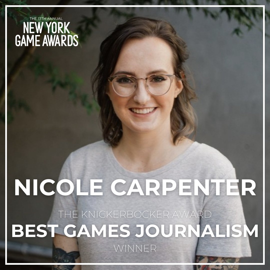 Congratulations to @sweetpotatoes of @Polygon for winning the Knickerbocker Award for Best Games Journalism! #NYGA