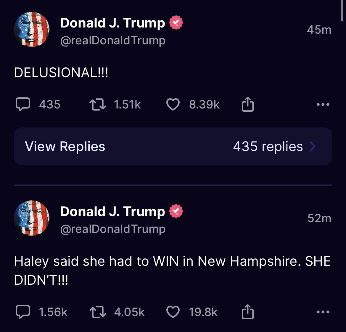 RonFilipkowski's tweet photo. Trump is melting down tonight after telling his people for a week that he was going to win by 30. https://t.co/uz9xRlssRW