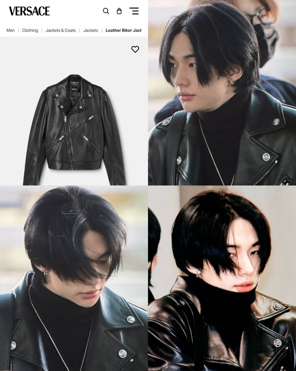 Versace x  ライダースジャケット VIPセール】VERSACE レザー ライダースジャケット 黒 (VERSACE