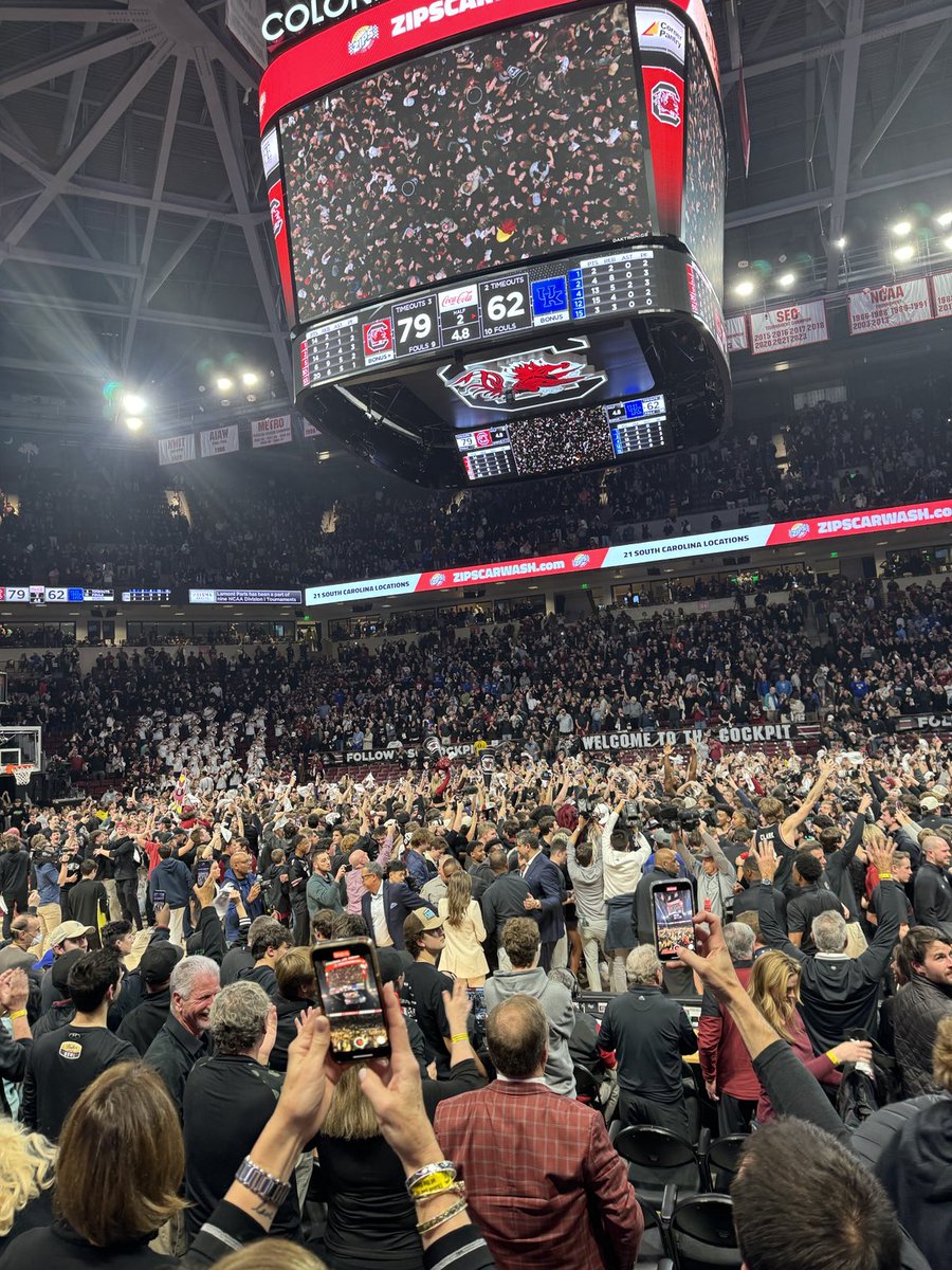 I’ve paid a fine for storming the court after beating Kentucky before, but this time it was free for me so I joined the crowd! Best students anywhere!