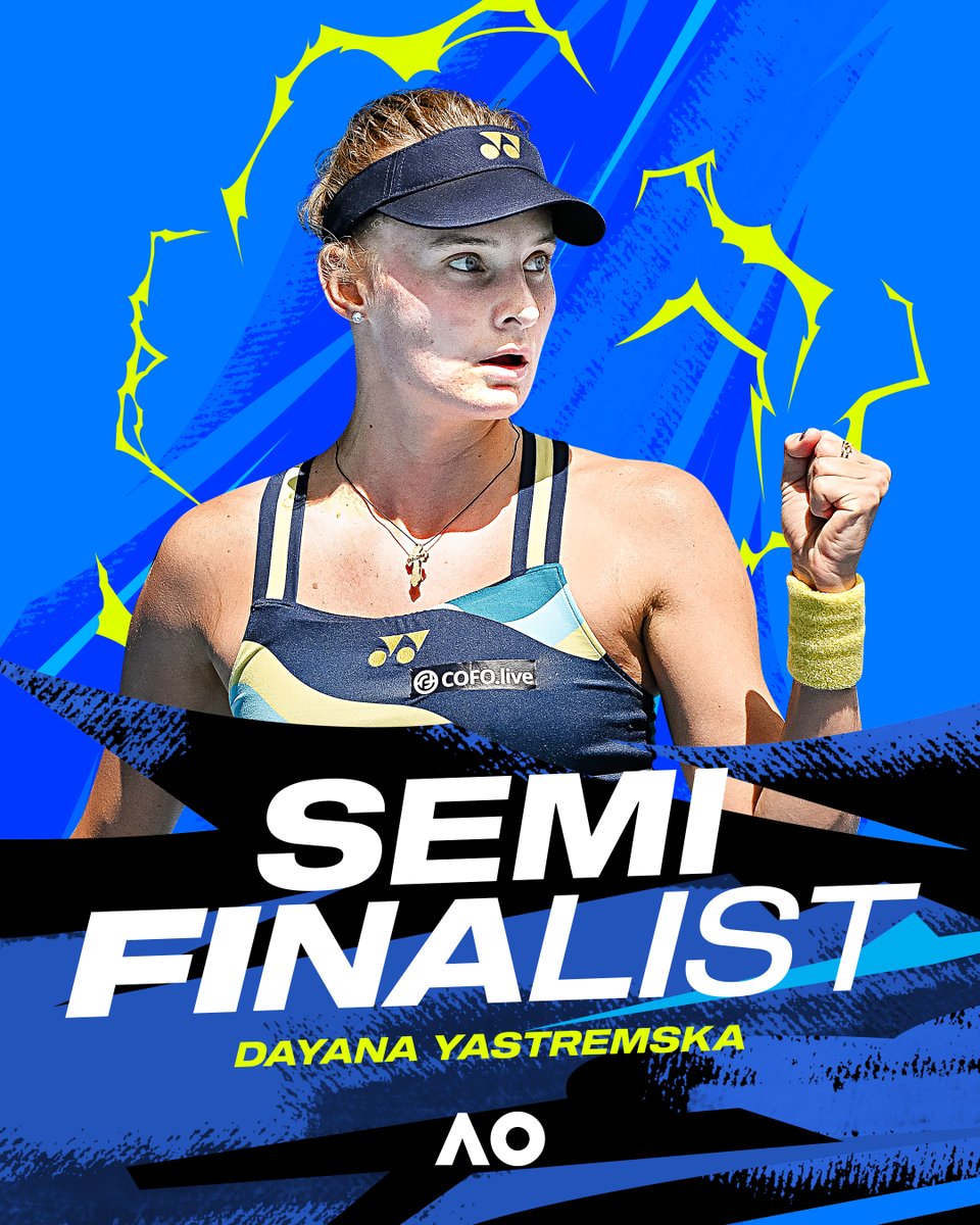 QUALIFIER TO SEMIFINALIST ✨ @D_Yastremska • #AusOpen • #AO2024