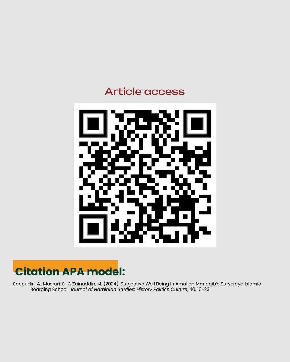 Selamat kepada mahasiswa PSD PPI UMY atas nama Aep Saepudin yang berhasil mempublikasikan artikel berjudul  Subjective Well Being In Amaliah Manaqib’s Suryalaya Islamic Boarding School. 

Scopus Q2: Journal of Namibian Studies: History Politics Culture.
#umyyogya
#psychology