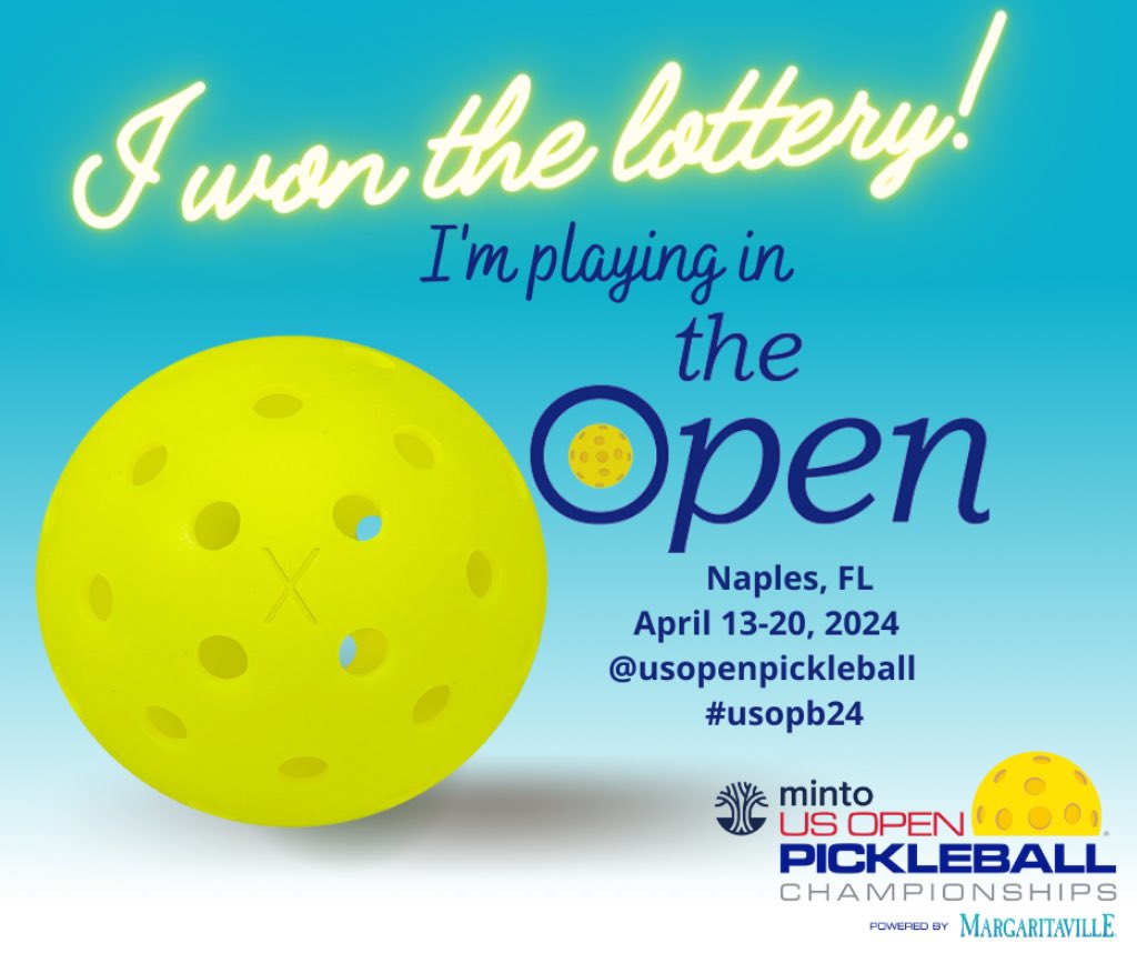 Lottery emails have started rolling out! Share this post if you’re one of the lucky ones to win a spot and let the world know you’ll be competing at the 2024 US Open Pickleball Championships!! . Not in yet? There’s still time! Keep checking your email and follow us for updates.