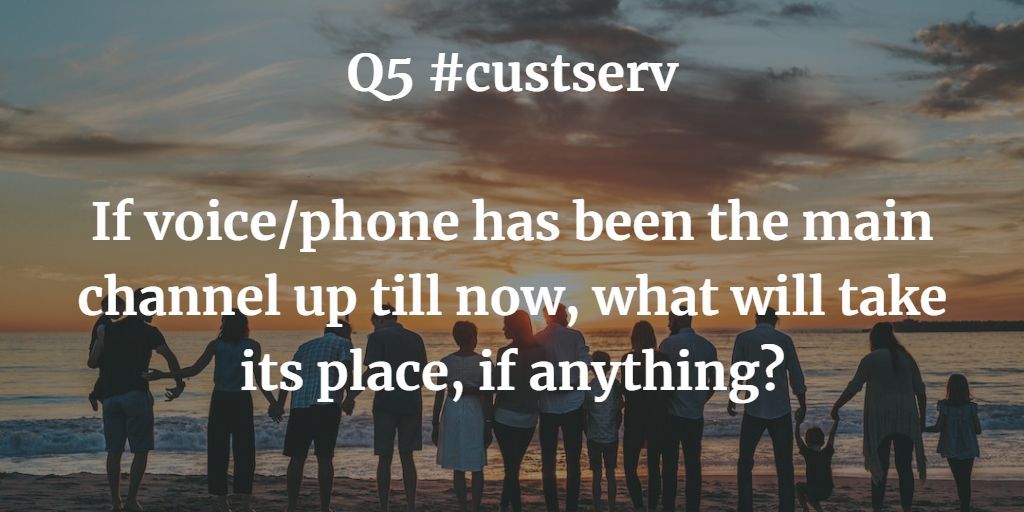 Q5 #custserv

If voice/phone has been the main channel up till now, what will take its place, if anything?