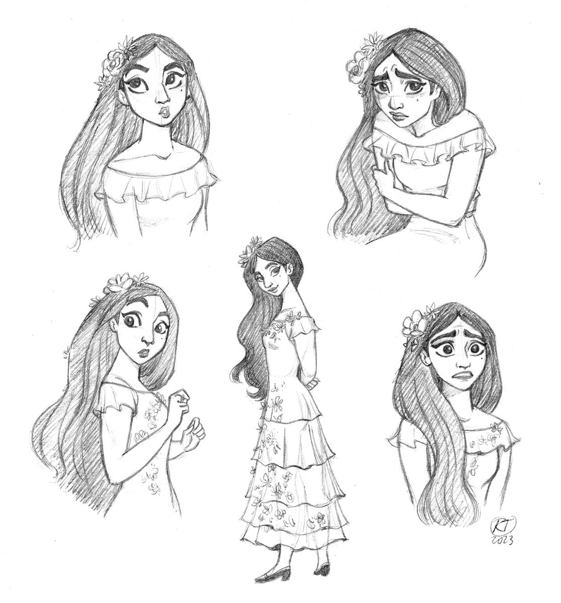 "Encanto" studies (original drawing by the great Jin Kim)🌸