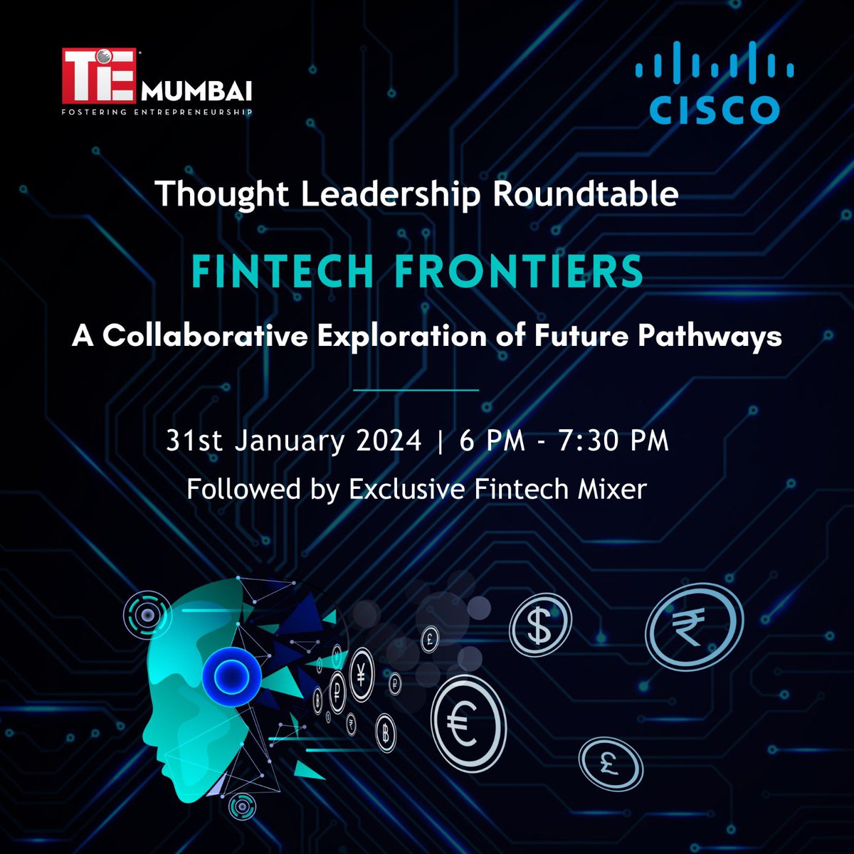 TiEMumbai's tweet image. TiE Mumbai is happy to partner with #CISCO to deep dive into the conversation for future gazing the #Fintech ecosystem and to understand the latest trends in innovation which can shape a more sustainable business model.

@_NaveenRaju 

#CiscoForStartUps #Unicorns #Soonicorns