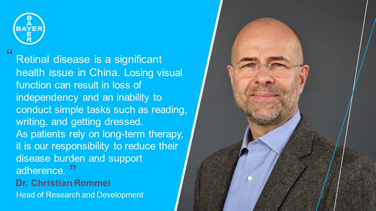 #NEWS: China’s Regulatory Authority accept @Bayer’s application for regulatory approval of a new formulation with the potential to reduce disease burden in exudative retinal disease. This supports our commitment to a better patient care in #Ophthalmology: bayer.com/media/en-us/