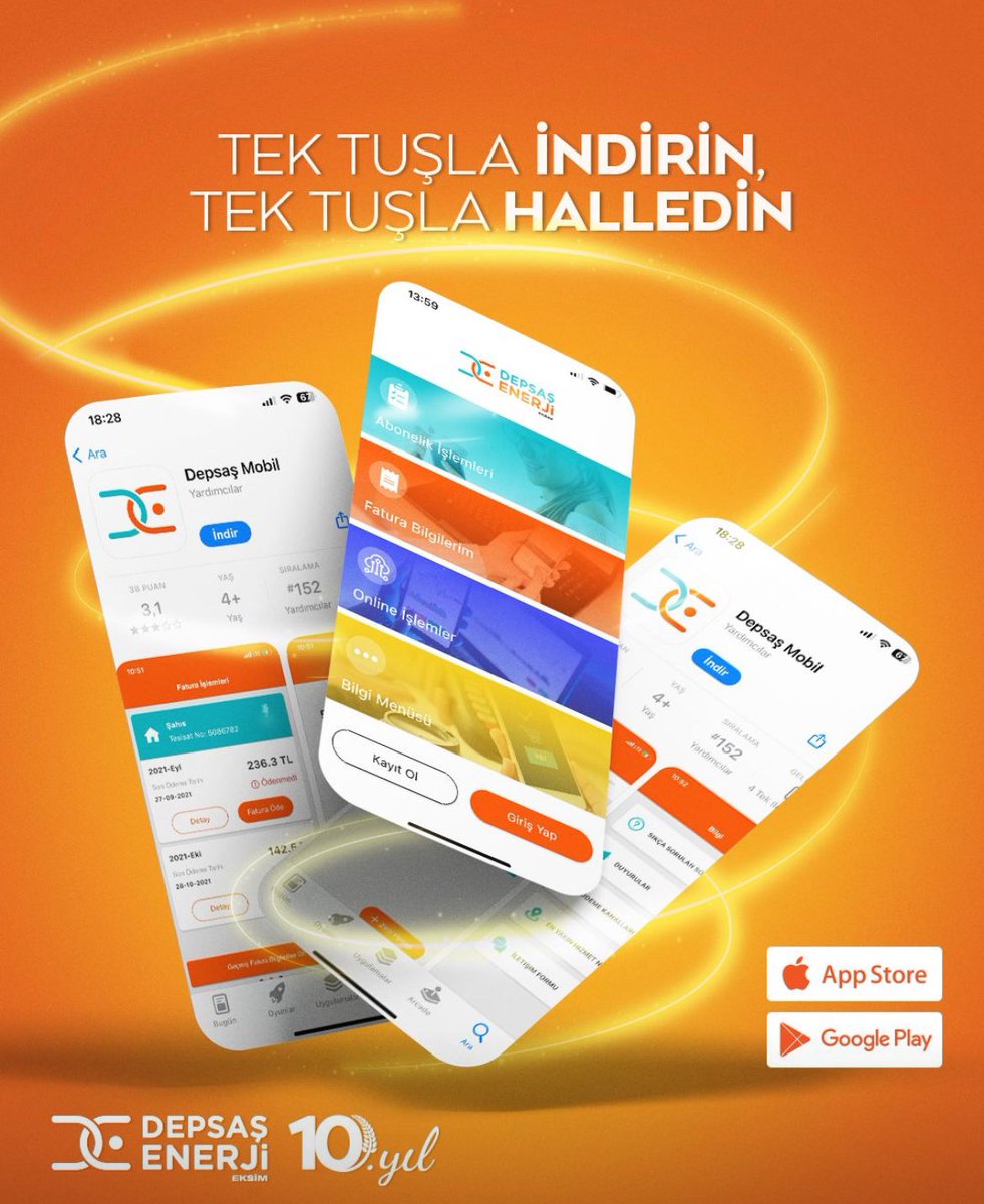 Depsaş Mobil ile enerji parmaklarınızın ucunda! 

Enerji yönetiminizi kolayca yaparak elektrik kullanımınızı optimize edebilirsiniz.

Depsaş Mobil'i tüm mobil marketlerden hemen indirerek enerjinizi daha akıllı yönetmeye başlayabilirsiniz.

#DepsaşEnerji #DepsaşMobil