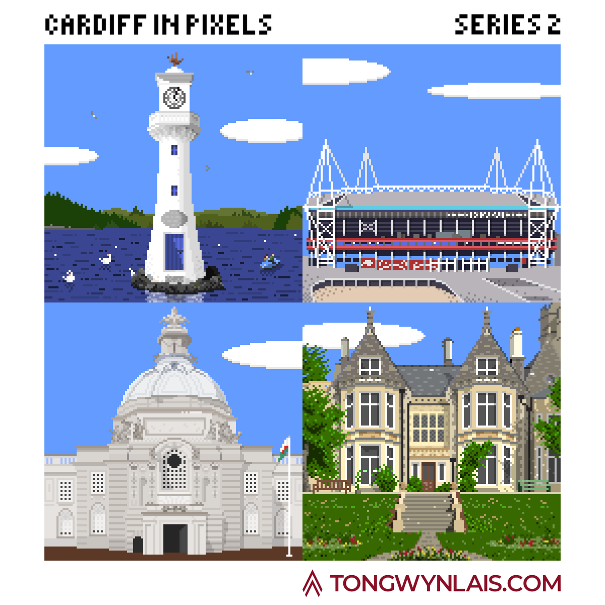 mytongwynlais's tweet photo. Cardiff in Pixels - Series 2
@cardiff_roath Scott Memorial / Roath Park Lighthouse
@principalitysta Principality Stadium
@CityHallCardiff Cardiff City Hall
@insolecourt Insole Court
https://t.co/wFqwhFy3kl
#CardiffInPixels #PixelCardiff https://t.co/7dJMo5rnaF