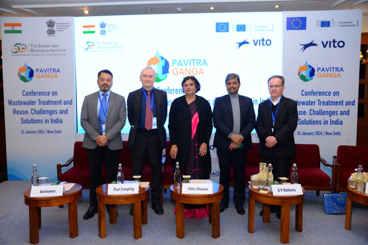 TERI along with <a href="/VITObelgium/">VITO</a>, and <a href="/EU_in_India/">EU in India</a> organized a Pavitra Ganga Final Conference on 'Wastewater Treatment and Reuse: Challenges and Solutions in India' today.