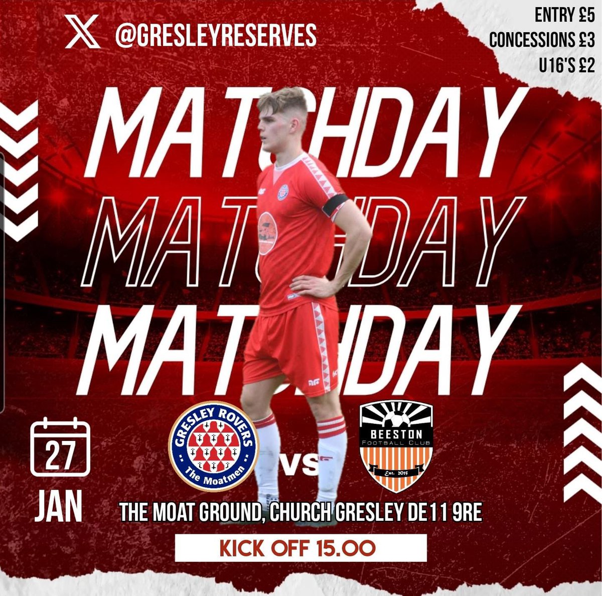 Gresley Rovers Reserves (@gresleyreserves) on Twitter photo We return to the moat this Saturday as we host Beeston FC in a 15:00 kick off not travelling to Harbourough then why not pop up and show your support #youngmoatmen π΄βͺοΈπ΄ We return to the moat this Saturday as we host Beeston FC in a 15:00 kick off not travelling to Harbourough then why not pop up and show your support #youngmoatmen π΄βͺοΈπ΄