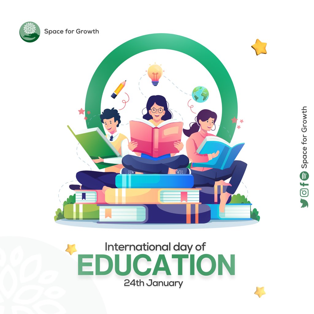 Spacefor_Growth's tweet photo. Education is the seed of peace, planted today for a brighter tomorrow. Let's nurture it with dedication and hope.

Happy International Education Day.

#education #mentalhealtheducation 
#mentalhealth https://t.co/96M0t8Vejq
