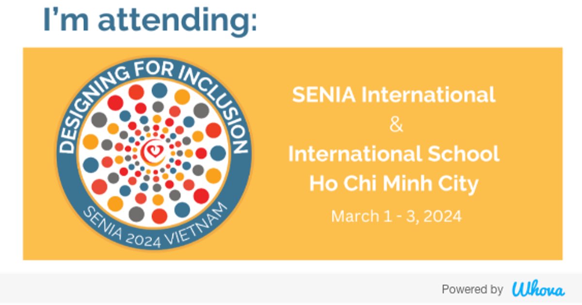 QuasiInsightful's tweet photo. I'm attending SENIA Asia 2024: Designing for Inclusion #SENIAVietnam

Attending? Come visit the #ParentsAllianceForInclusion exhibitor booth during breaks and say hello!

Register here: https://t.co/WJCZHVW043 https://t.co/qLzZnxypsF