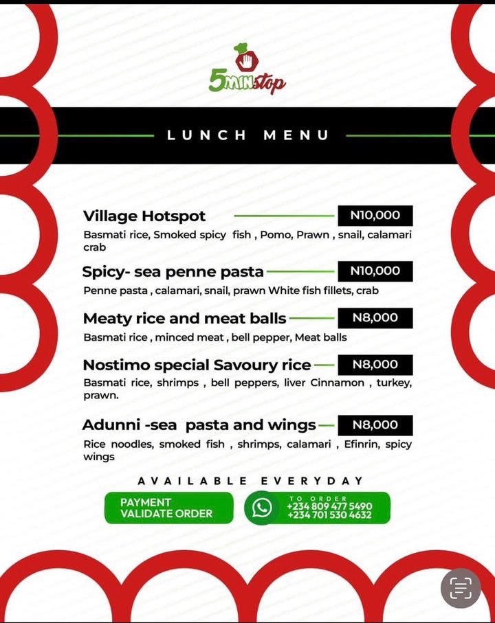 5minstop's tweet photo. It’s lunch order time ⏰
What’s for lunch today my people ?
We have varieties on our menu just for you 🔥
Say yes to delicious meals only !
Our DM is wide open ✅
Let’s deliver to anywhere you are in Lagos 🔥
#5minstop
#lunch https://t.co/42zTBn9mdZ