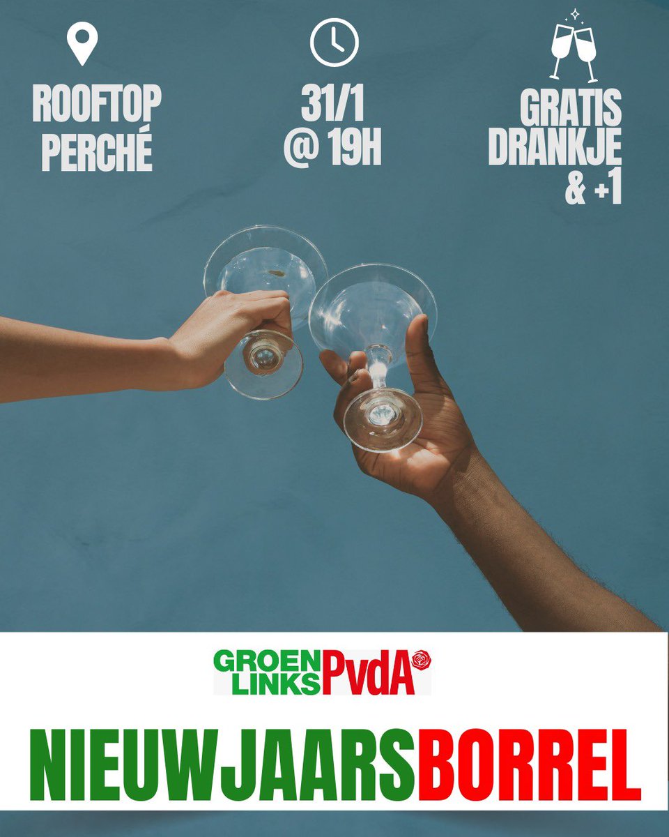 Kom met ons proosten op een spannend jaar voor de Europese verkiezingen! Gratis drankje, neem iemand mee en we hebben een interessante spreker 🤩 <a href="/PvdABrussel/">PvdA Brussel/België</a>