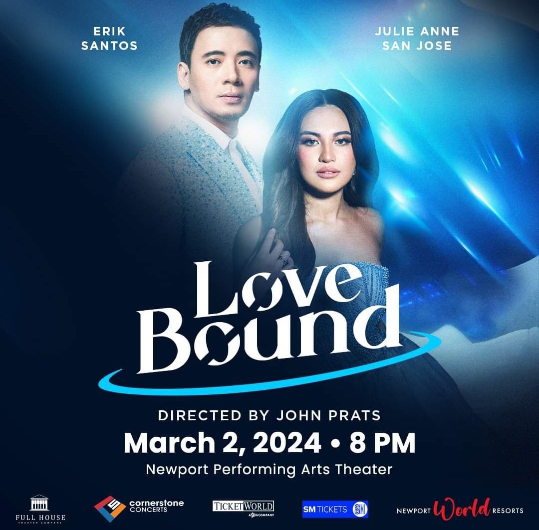 EverythingJAPS_'s tweet photo. Join Julie Anne San Jose and Erik Santos in LOVE  BOUND this March 2, 2024 for a spectacular concert experience at the Newport Performing Arts Theater! ❤🎶

@MyJaps @realeriksantos https://t.co/JSFZkHbXNy