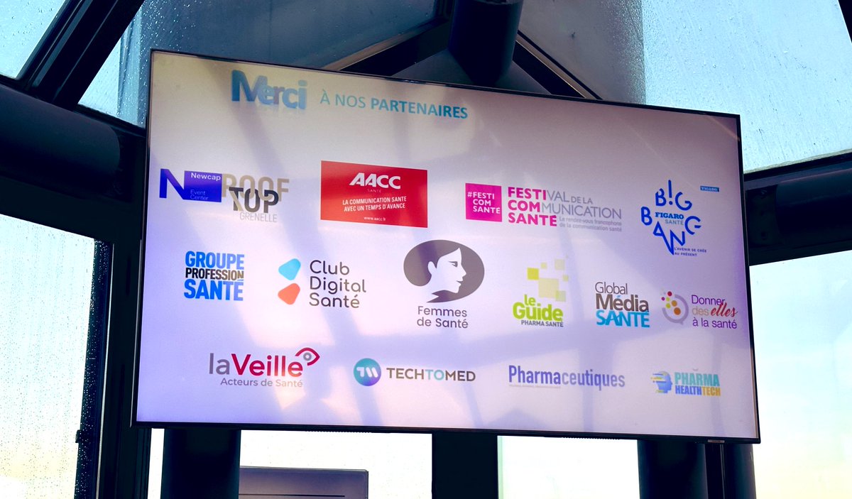 lafnim's tweet image. 🏁Merci à nos Partenaires #FNIM 🙏
@VeilleActSante @AACClive @hcsmeufr @FestiComSante @femmes2sante @TechToMed @Guide_Pharma @BigBangFigaro @Pharmaceutiques @donnerdeselles @NewCapEvent @gpsante #HS2D @PharmaHT21