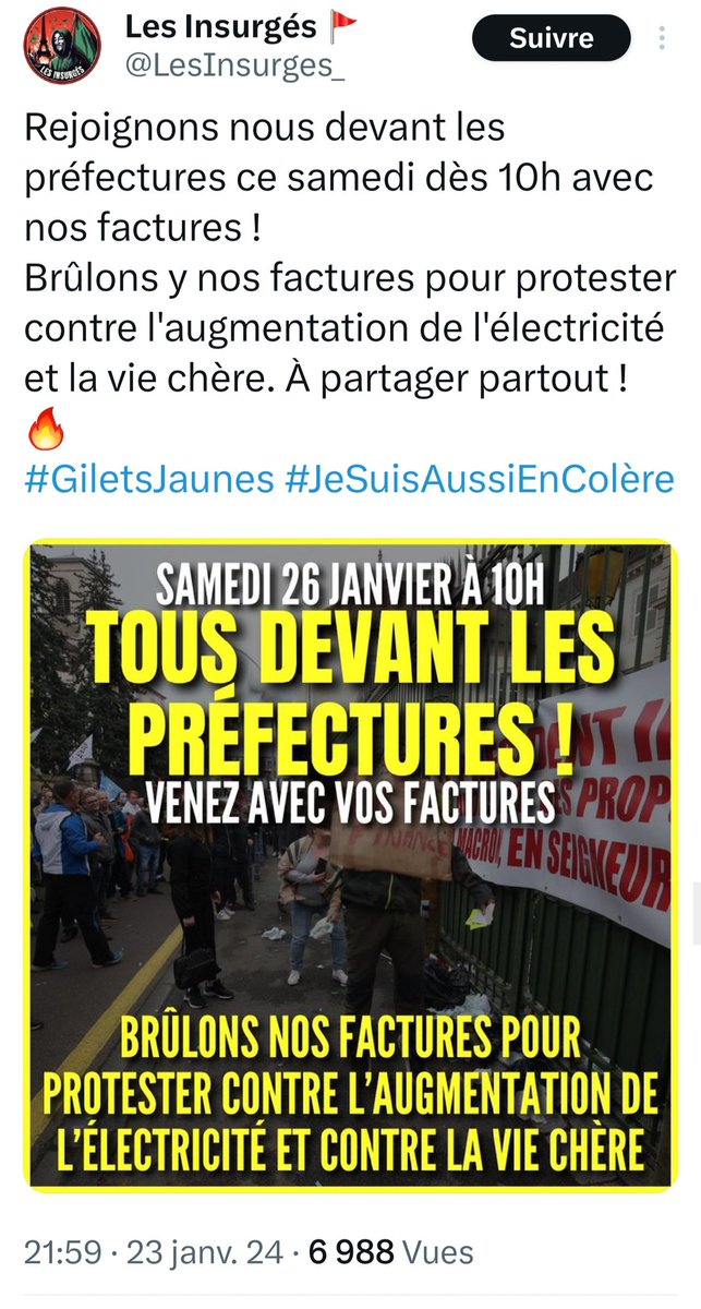 Bluered33110's tweet image. ⚠️🚨Attention amis agriculteurs, l&apos;extrême Gauche veut s&apos;inviter dans votre mouvement apportant dans son panier de noces les antifas, le blackblock, les casseurs, les syndicats compromis avec le GVT qui fera tout pour vous rendre impopulaire et pourrir vos revendications.
#Piège