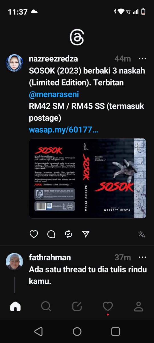 Para penulis kami juga ada di Threads ya!
Sosok oleh <a href="/NazreezR/">Nazreez Redza</a> dah tinggal sikit sangat ni. Ayuh!