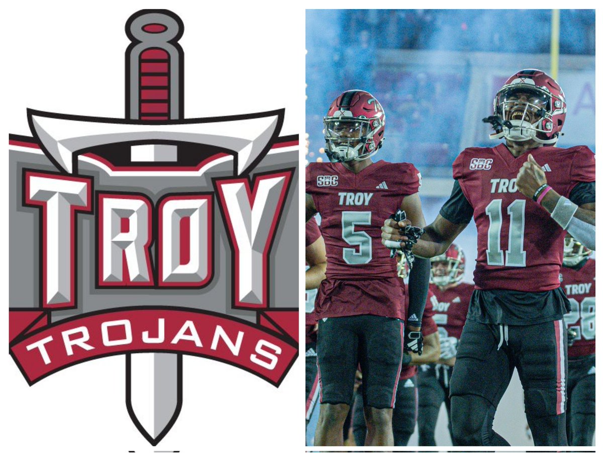 After an amazing conversation with @CoachWright37 I'm beyond blessed to receive a D1 offer from Troy University! @TroyTrojansFB @CoachJames90 @StrengthbyStaff @charchristfb @pepman704 @charlottepreps @PrepRedzoneNC @NCHSBlueSheet @RivalsFriedman