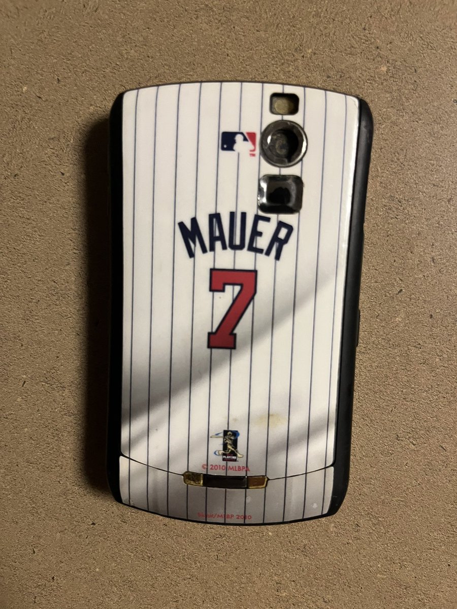 MrReinking's tweet photo. Appropriate time to pull out the original BlackBerry from 2010 with the #JM7 skin! @Twins https://t.co/xsAENadsgL