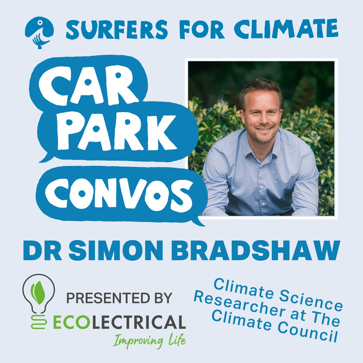 Had a great time talking to Josh Kirkman, CEO of @surfers4climate recently for their wonderful Car Park Convos podcast. Head here to listen our chat, and a whole series of convos with surfers, scientists, innovators, and many other folks that inspire me. surfersforclimate.org.au/pages/podcast