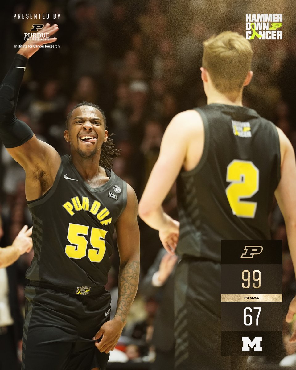 BoilerBall's tweet photo. 💥💥💥 FINAL 💥💥💥

Total team effort on both ends!

✅: Jones -- 24 points, 3 steals
✅: Edey -- 16 points, 10 rebounds
✅: Smith -- 11 points, 10 assists, 7 rebounds

🔥🔥🔥 14-of-21 from 3-point range. https://t.co/rTcZHn3aNK