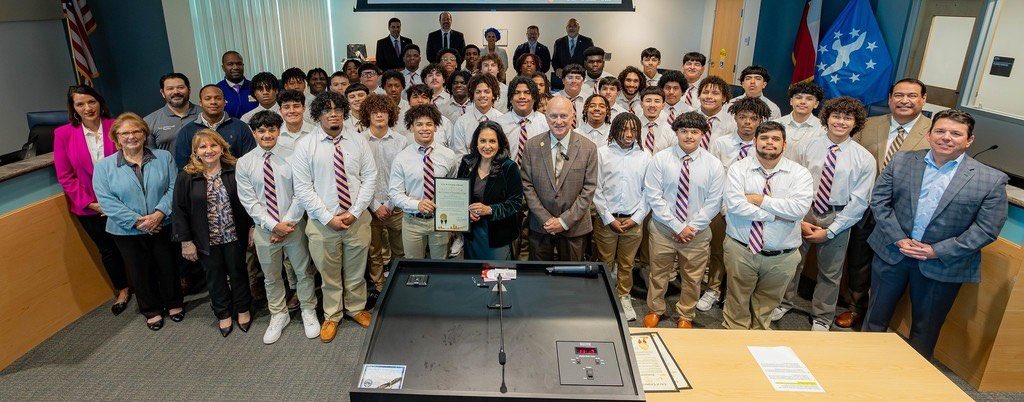 Congratulations to our Miller Bucs as they were looking mighty sharp during their recognition this morning by Mayor Guajardo and the city council. 13-1 record and advanced to the fourth round in the 5A playoffs.