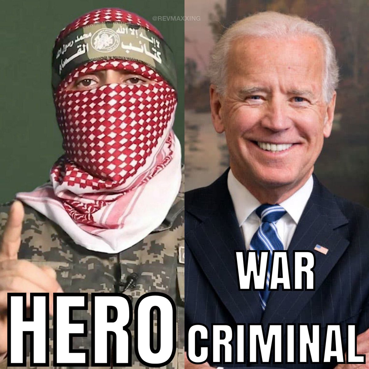 KNOW THE DIFFERENCE! 🇵🇸 The man on the left is a HERO! 🇺🇸 The man on the right is a WAR CRIMINAL!